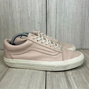 Vans Old Skool Pink Leather Sneaker Casual Lace Up Shoe Womens Size 6.5